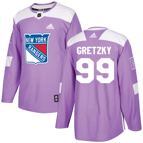 Adidas Rangers #99 Wayne Gretzky Purple Authentic Fights Cancer Stitched NHL Jersey - Click Image to Close